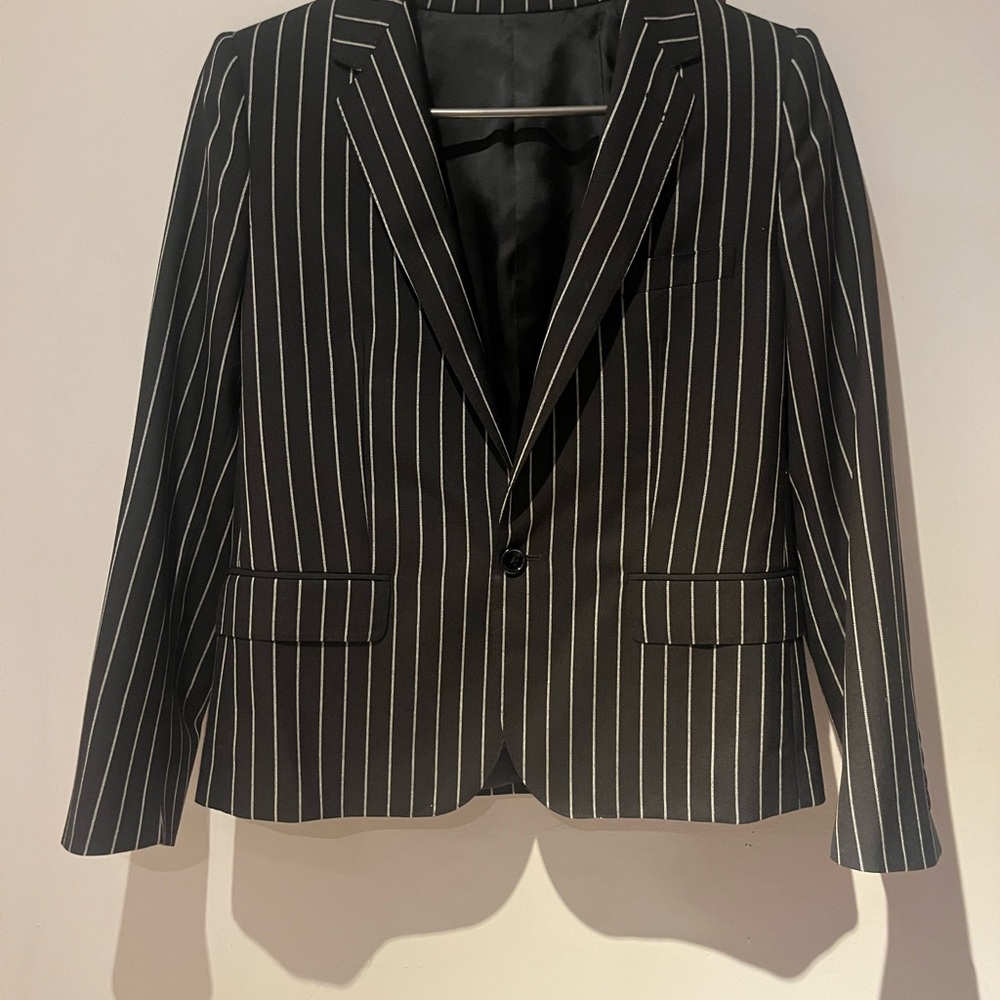 Celine Black Pinstripe Blazer